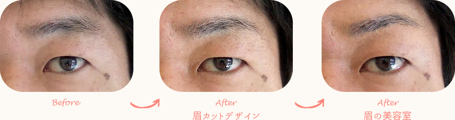 眉スタイリグ変身例（男性の場合）